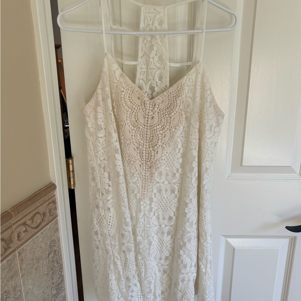 Speechless White Lace Mini Dress